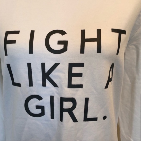 Molly Brachen casual motivational graphic white distressed sweatshirt medium - Picture 4 of 11